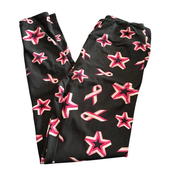 Lularoe womens OS (2-12) Breast Cancer Awareness Leggings New no tags - Picture 2 of 4
